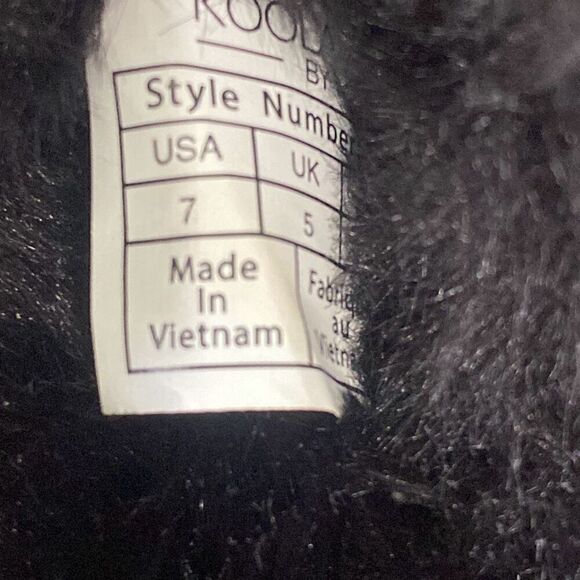 Koolaburra by UGG Women's Faux Fur Shearling Slingback Sandals Black Size 7 - Picture 5 of 6